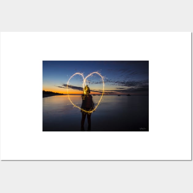 Light painting at McCrae Beach, Mornington Peninsula, Victoria, Australia Wall Art by VickiWalsh